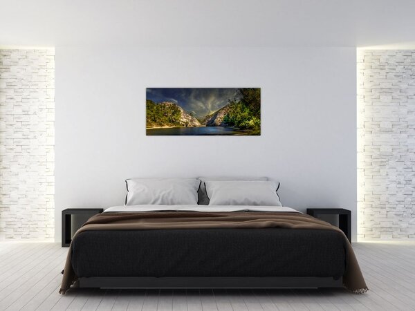 Slika krajolika s jezerom (120x50 cm)