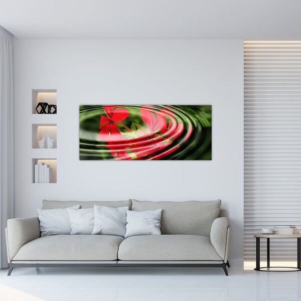 Apstraktna slika - cvijeće u valovima (120x50 cm)