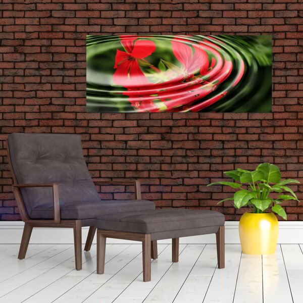 Apstraktna slika - cvijeće u valovima (120x50 cm)
