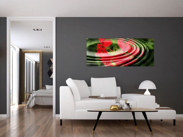 Apstraktna slika - cvijeće u valovima (120x50 cm)