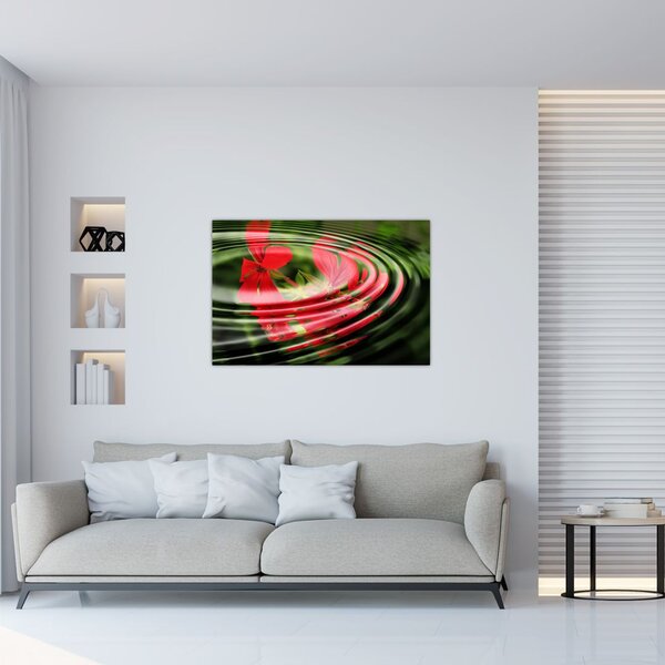 Apstraktna slika - cvijeće u valovima (90x60 cm)