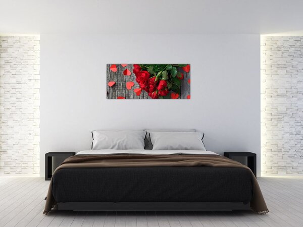 Slika - buket ruža (120x50 cm)