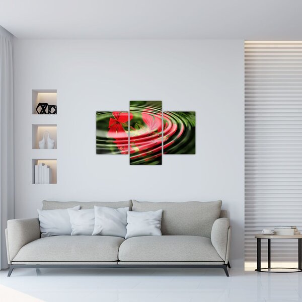 Apstraktna slika - cvijeće u valovima (90x60 cm)