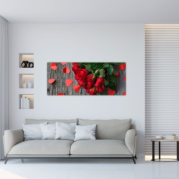 Slika - buket ruža (120x50 cm)