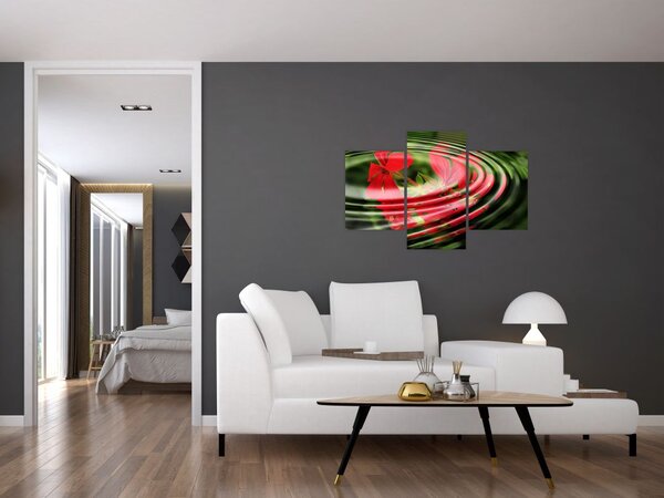 Apstraktna slika - cvijeće u valovima (90x60 cm)