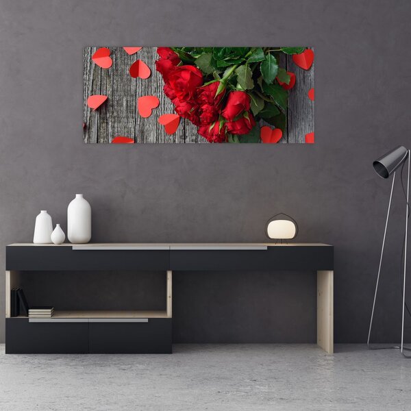 Slika - buket ruža (120x50 cm)