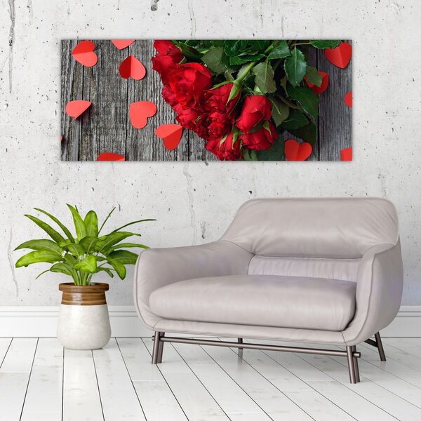 Slika - buket ruža (120x50 cm)