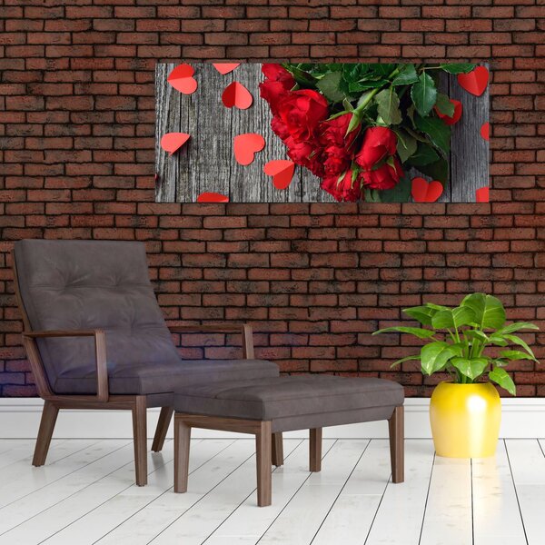 Slika - buket ruža (120x50 cm)