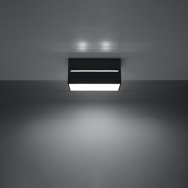 Crna stropna svjetiljka s metalnim sjenilom 10x20 cm Lorum – Nice Lamps