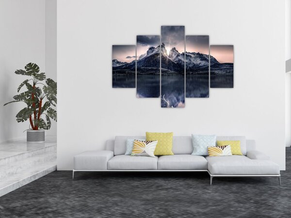 Slika jezera s planinom (150x105 cm)