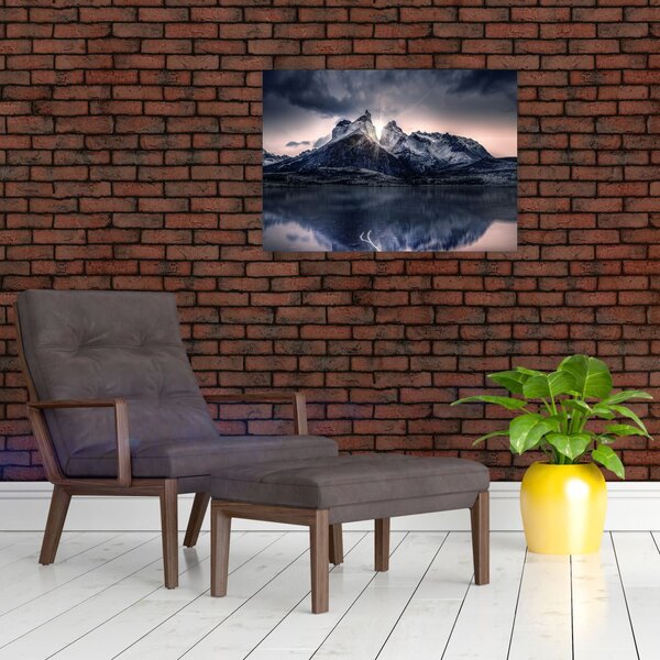 Slika jezera s planinom (70x50 cm)