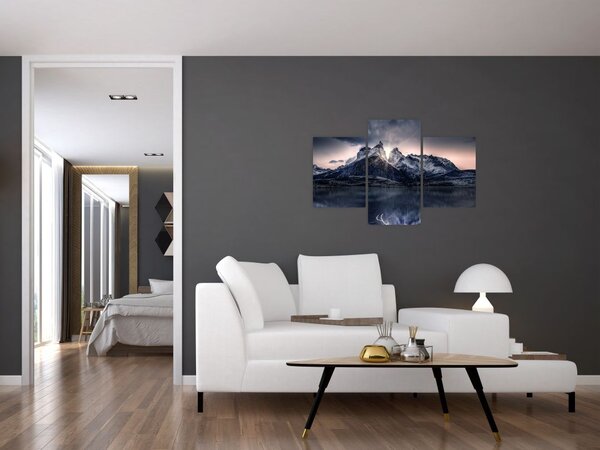 Slika jezera s planinom (90x60 cm)