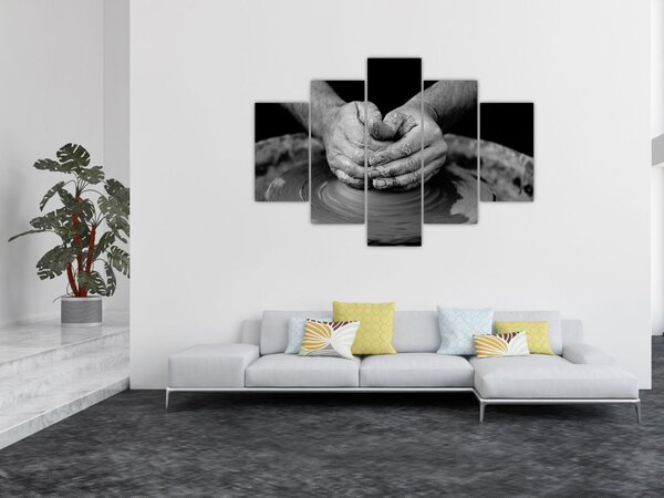 Crno-bijelo slika - proizvodnja keramike (150x105 cm)