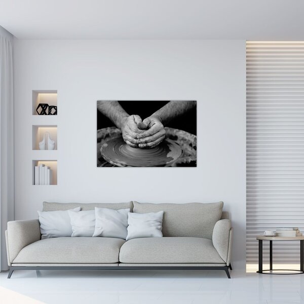 Crno-bijelo slika - proizvodnja keramike (90x60 cm)