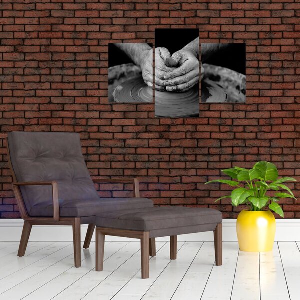 Crno-bijelo slika - proizvodnja keramike (90x60 cm)