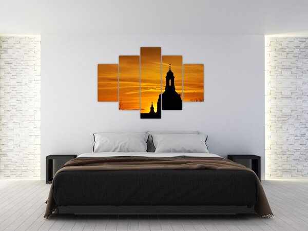 Slika crkve pri zalasku sunca (150x105 cm)