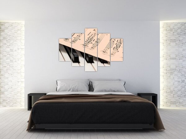 Slika klavira s glazbenim notama (150x105 cm)