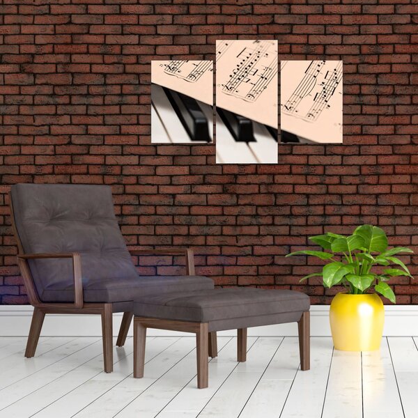 Slika klavira s glazbenim notama (90x60 cm)