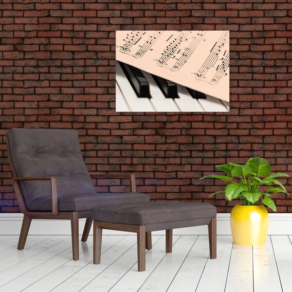 Slika klavira s glazbenim notama (70x50 cm)