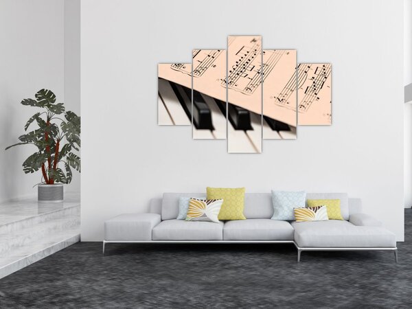 Slika klavira s glazbenim notama (150x105 cm)