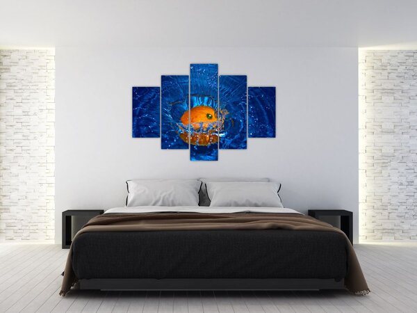 Slika - narančasta u vodi (150x105 cm)