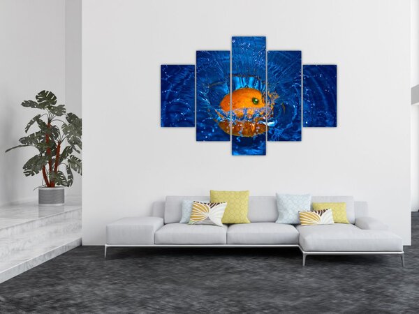 Slika - narančasta u vodi (150x105 cm)