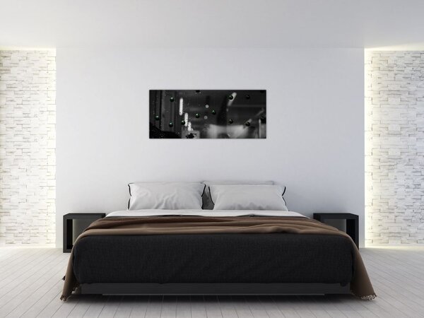 Apstraktna slika - zelene kuglice (120x50 cm)