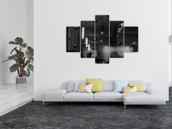 Apstraktna slika - zelene kuglice (150x105 cm)