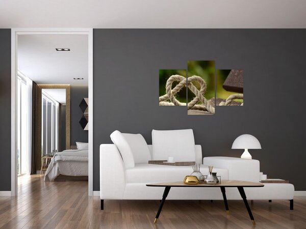 Slika srca od užeta (90x60 cm)