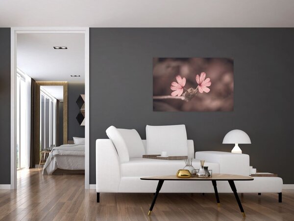 Slika ružičastog cvijeta (90x60 cm)