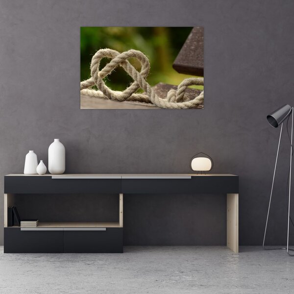 Slika srca od užeta (90x60 cm)