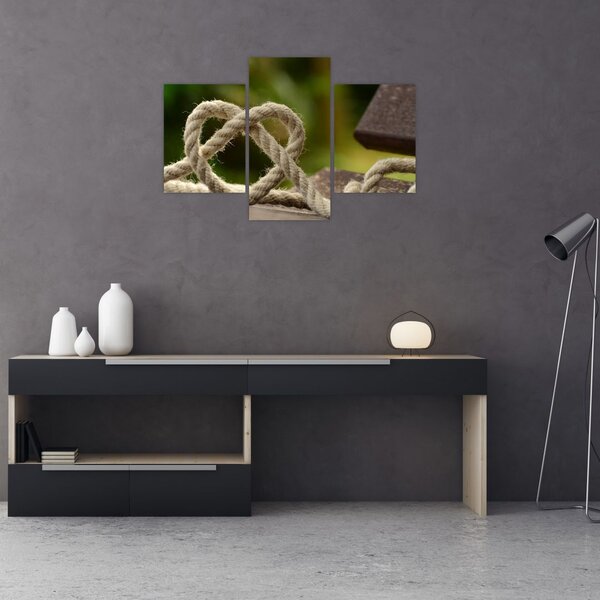 Slika srca od užeta (90x60 cm)