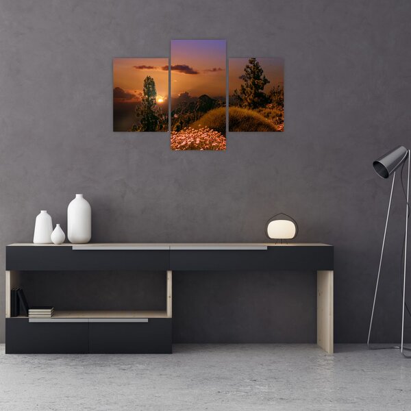 Slika prirode sa zalaskom sunca (90x60 cm)