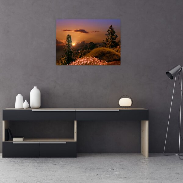 Slika prirode sa zalaskom sunca (70x50 cm)