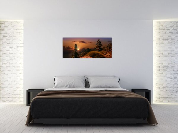 Slika prirode sa zalaskom sunca (120x50 cm)