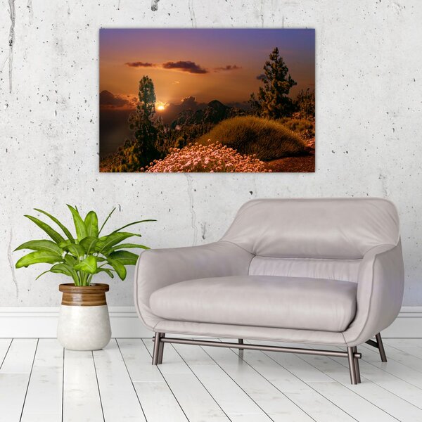 Slika prirode sa zalaskom sunca (90x60 cm)