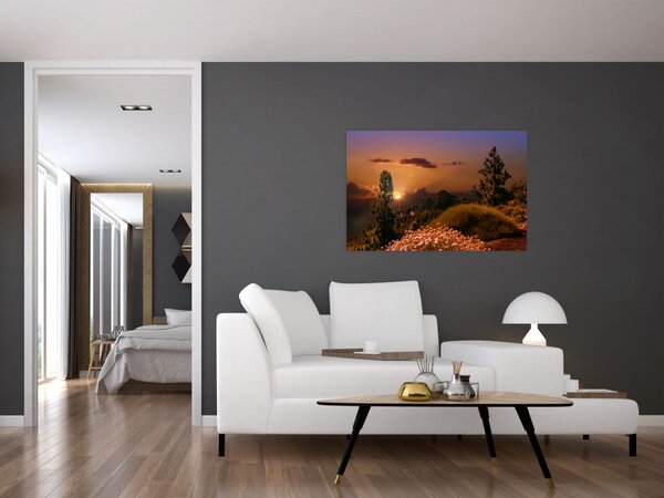 Slika prirode sa zalaskom sunca (90x60 cm)