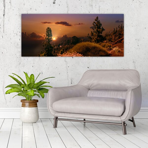 Slika prirode sa zalaskom sunca (120x50 cm)