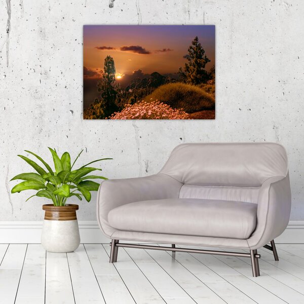 Slika prirode sa zalaskom sunca (70x50 cm)