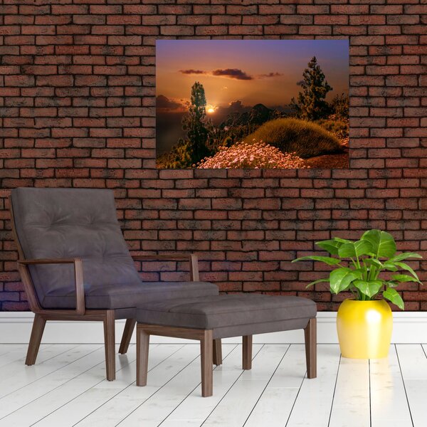 Slika prirode sa zalaskom sunca (90x60 cm)