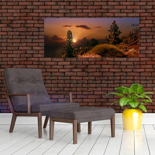Slika prirode sa zalaskom sunca (120x50 cm)