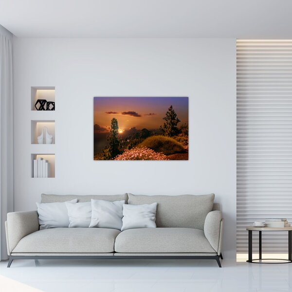 Slika prirode sa zalaskom sunca (90x60 cm)