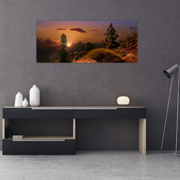 Slika prirode sa zalaskom sunca (120x50 cm)