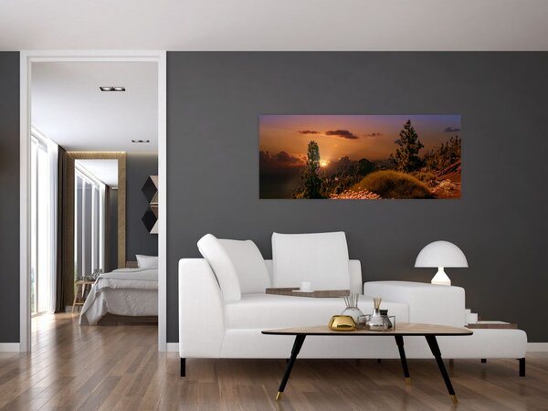 Slika prirode sa zalaskom sunca (120x50 cm)
