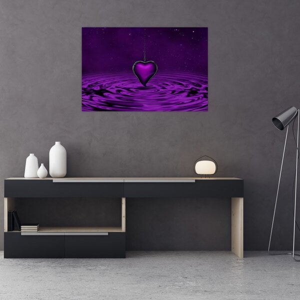 Slika ljubičastog srca (90x60 cm)