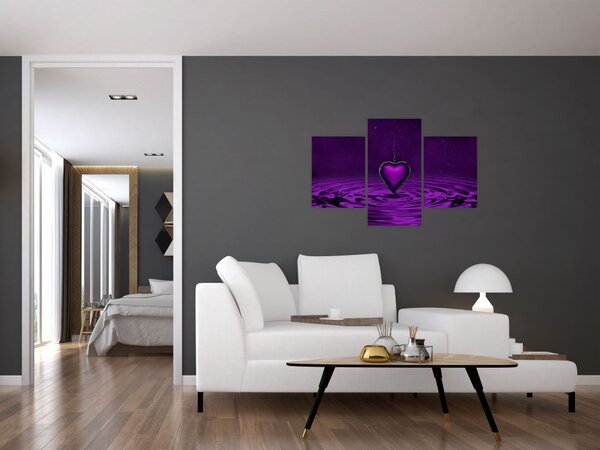 Slika ljubičastog srca (90x60 cm)