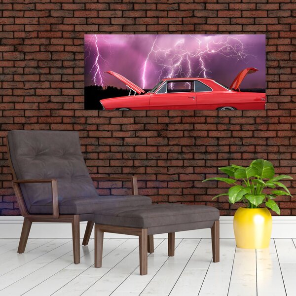 Slika crvenog automobila (120x50 cm)
