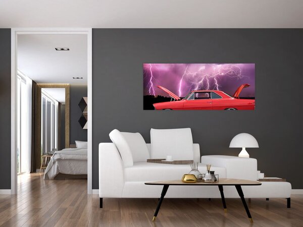 Slika crvenog automobila (120x50 cm)