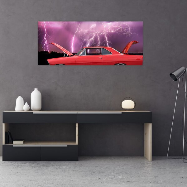 Slika crvenog automobila (120x50 cm)