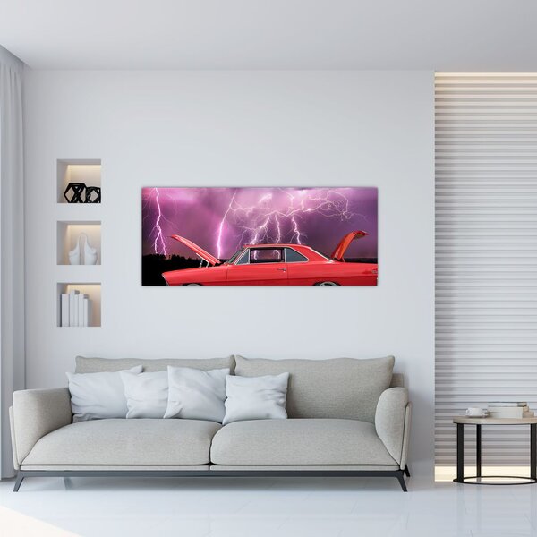 Slika crvenog automobila (120x50 cm)